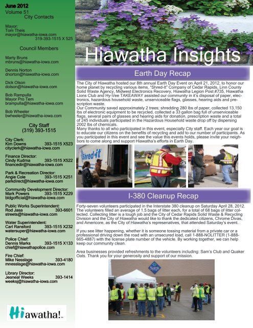 201206 Hiawatha Insights - City of Hiawatha