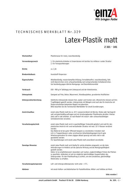 Latex-Plastik matt - einzA