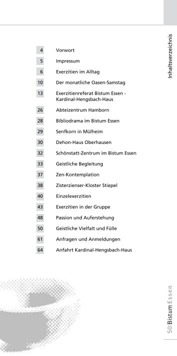 Inhaltsverzeichnis - Katholische Erwachsenen- und Familienbildung ...