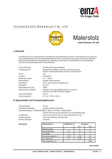 Malerstolz - einzA