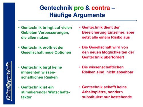 Grüne Gentechnik Pro Und Contra Gentechnik pro & contra