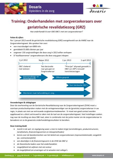 De training kan ook intern worden gegeven: neem contact ... - Dosaris