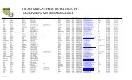 oklahoma eastern redcedar registry - landowners with cedar available