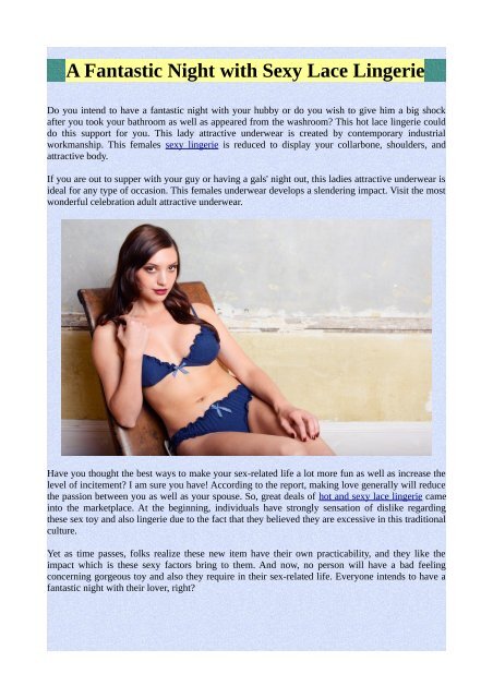 A Fantastic Night with Sexy Lace Lingerie A Fantastic Night with Sexy Lace Lingerie