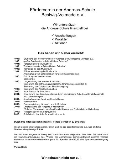 Das Haben Wir Bisher Erreicht Andreas Schule