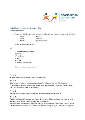 Arbeidsovereenkomst Bepaalde Tijd.pdf