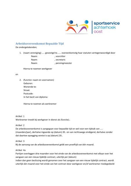Arbeidsovereenkomst Bepaalde Tijd.pdf