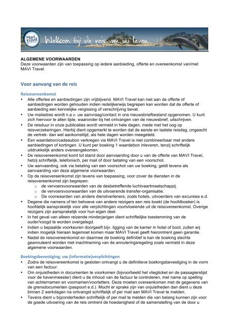 ALGEMENE VOORWAARDEN De betaling van een voorschot van ...