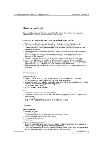 Protocol malen van medicatie