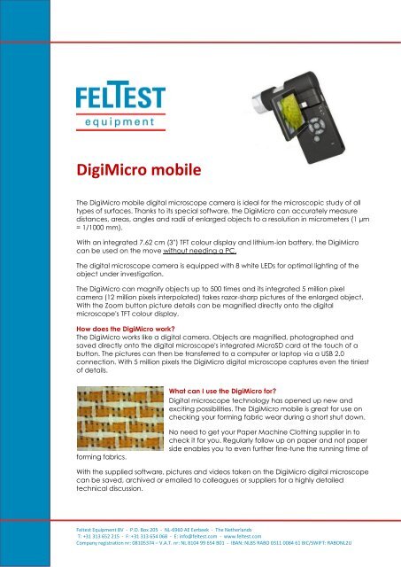 Feltest DigiMicro mobile