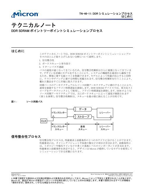 DDR SDRAM Point-to-Point Simulation Process Technical - Micron
