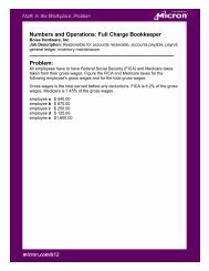 Numbers and Operations: Full Charge Bookkeeper Problem: - Micron