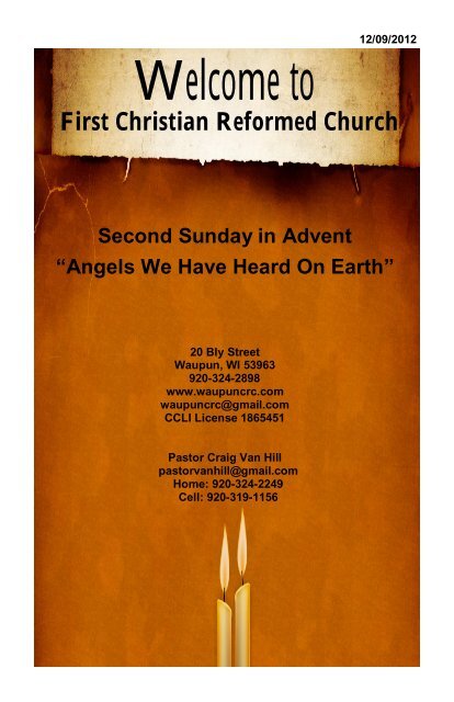 December 9 - First Christian Reformed Church