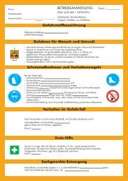 Gefahrstoffbezeichnung Gefahren für Mensch ... - M/S VisuCom GmbH