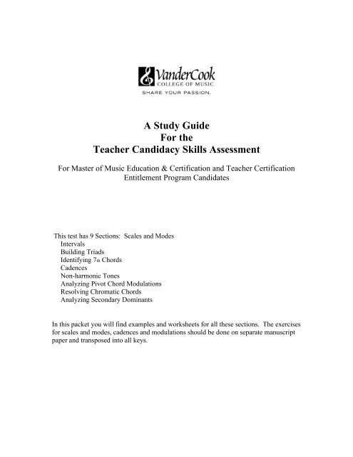 Tcsa Study Guide Cover Vandercook College Of Music Tcsa Study Guide Cover Vandercook College Of Music