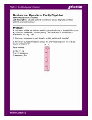 Numbers and Operations: Family Physician Problem: - Micron