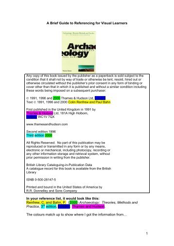 1 A Brief Guide to Referencing for Visual Learners In your reference ...