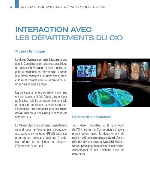 Information sur les activités de la commission pour - International ...