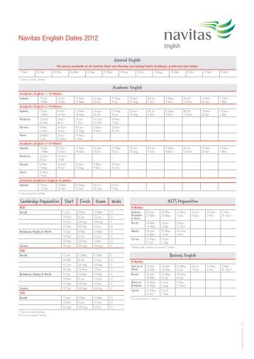 Navitas English Dates 2012 - Information Planet