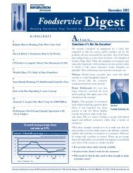 Foodservice Digest Foodservice Digest - Menu Monitor