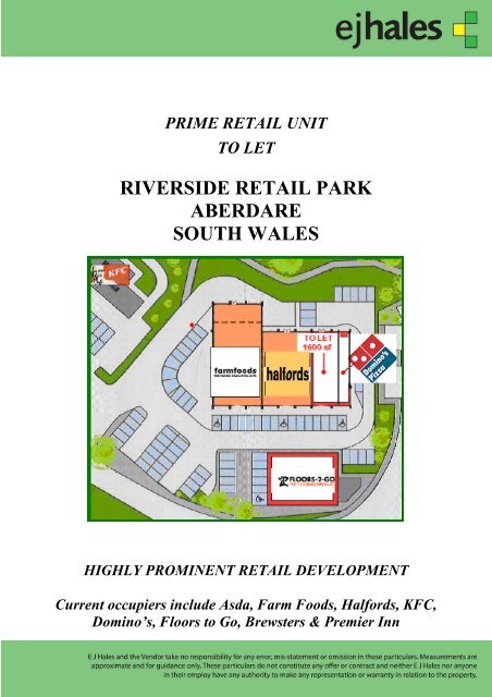 RIVERSIDE RETAIL PARK ABERDARE SOUTH WALES - EJ Hales