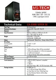 Technical Data: CA-0300 VIPER SE Case Type - MS-Tech