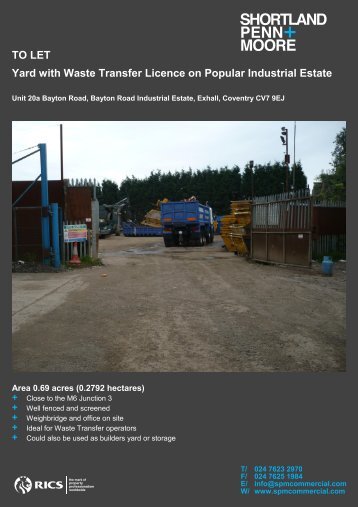 TO LET Yard with Waste Transfer Licence on Popular Industrial Estate
