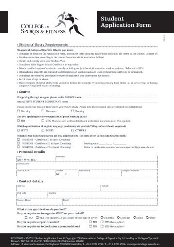 Student Application Form - Information Planet