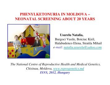 PHENYLKETONURIA IN MOLDOVA â NEONATAL SCREENING ...