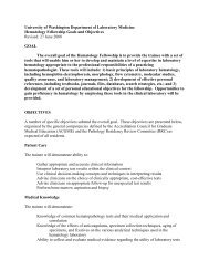 Program Goals and Objectives - Pathology - University of Washington