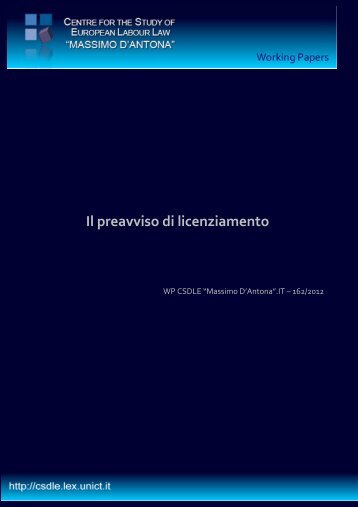 Il preavviso di licenziamento - Adapt