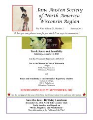 Jane Austen Society of North America Wisconsin Region