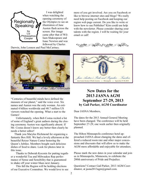 Jane Austen Society of North America Wisconsin Region