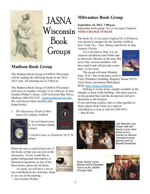 Jane Austen Society of North America Wisconsin Region