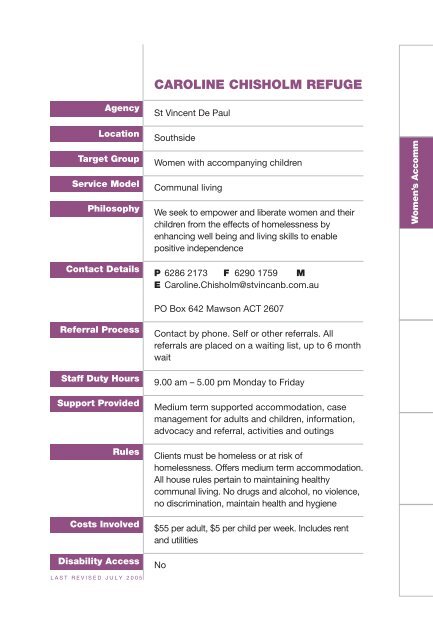 Referral Guide to Emergency Accommodation and Support Services ...