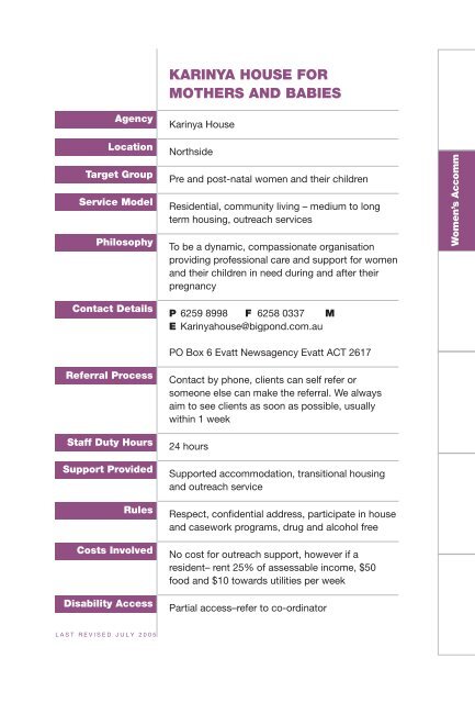 Referral Guide to Emergency Accommodation and Support Services ...