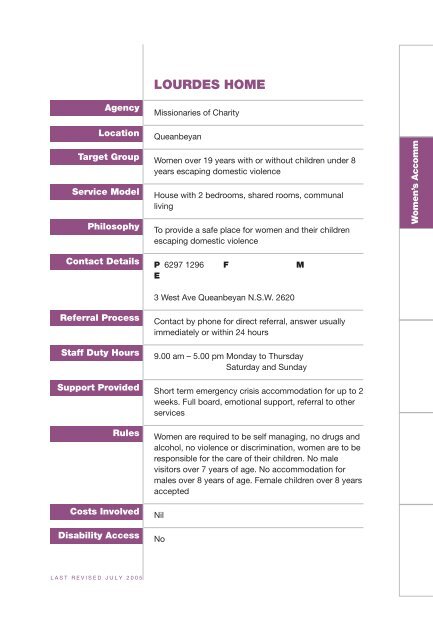 Referral Guide to Emergency Accommodation and Support Services ...