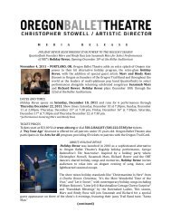 A Holiday Revue adds Oregon Star Power to - Oregon Ballet Theatre