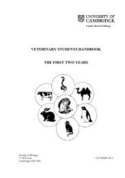 veterinary students handbook the first two years - Downing College