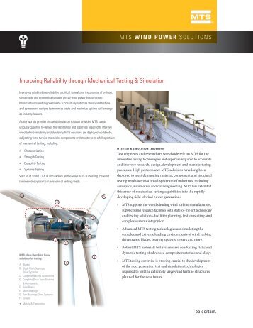 Improving Reliability through Mechanical Testing & Simulation - MTS