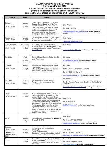 UK party timetable