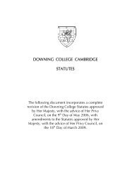 College Statutes - Downing College - University of Cambridge
