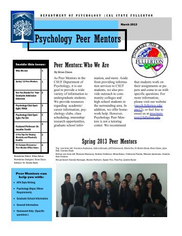 Psychology Peer Mentors - to open FTP session with psych.fullerton ...