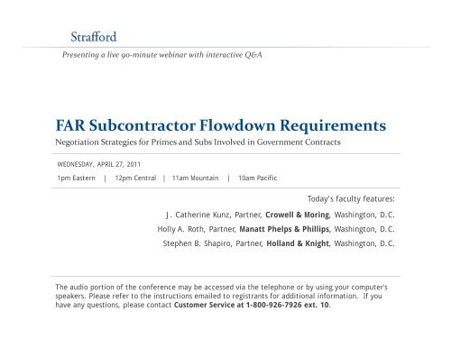 FAR Subcontractor Flowdown Requirements - Strafford