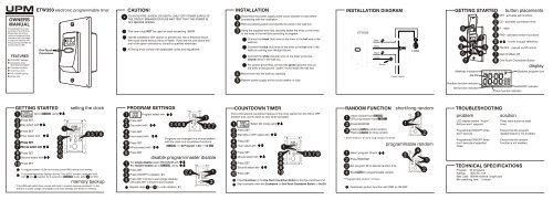 ETW350 MANUAL.CDR - UPM Marketing