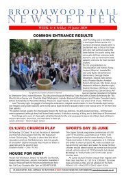 NEWSLETTER - Broomwood Hall