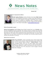 News Notes Oct 2012 - Christian Brothers of the Midwest