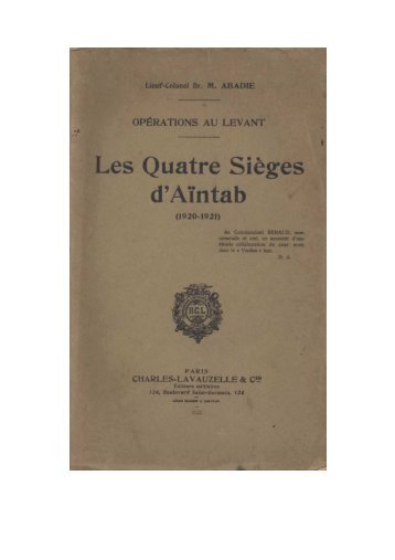 Les quatre siege d aintab 1922