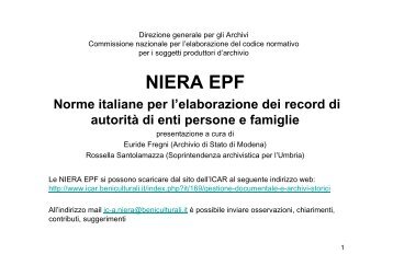 scarica la presentazione - Istituto Centrale per gli Archivi - Ministero ...