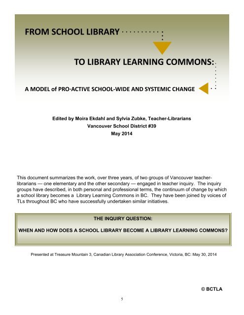 FROM SCHOOL LIBRARY TO LIBRARY LEARNING COMMONS: